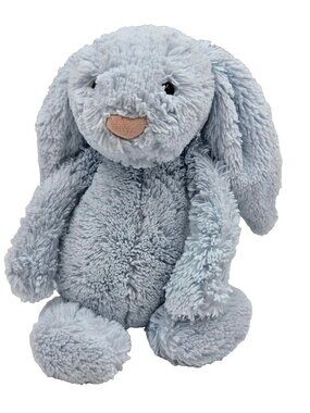 Jellycat Bashful Beau Blue Bunny Rattle Plush Stuffed Animal Retired Read